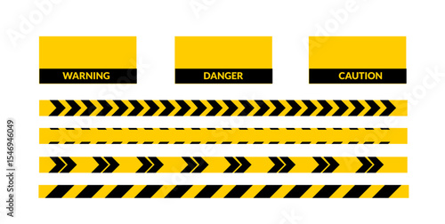 Warning Attention Sign Alert to Various Safety Hazards. Vector illustration.