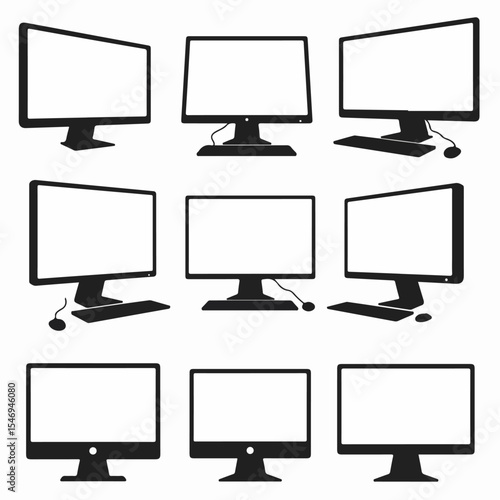 Computer monitor set for digital work representation