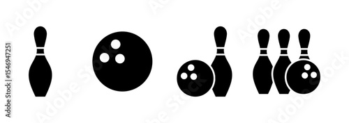 Bowling icon logo design. bowling ball and pin sign and symbol.