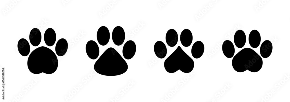 Fototapeta premium Paw icon logo design. paw print sign and symbol. dog or cat paw