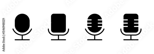 Microphone icon logo design. karaoke sign and symbol