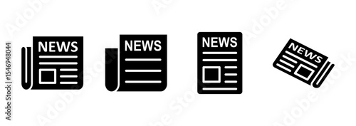 Newspaper icon logo design. news paper sign and symbolign