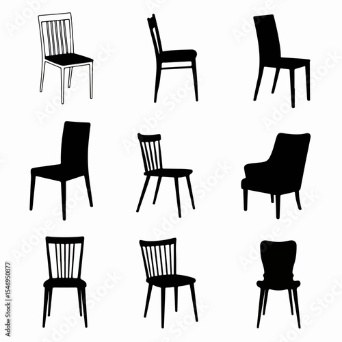 Various chair styles furniture seat object