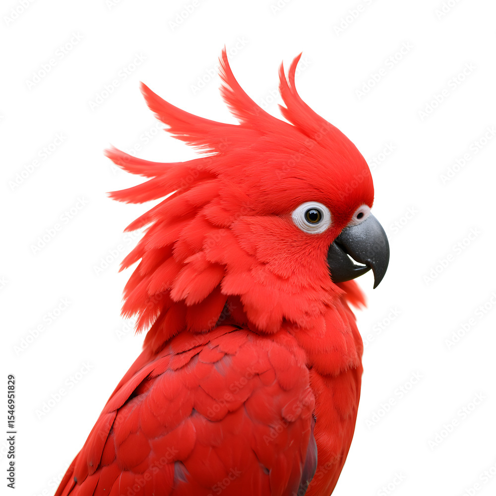 Obraz premium red cockatoo, isolated on a clean white background, detailed crest