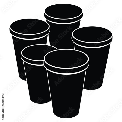 dental hygienist element isolated disposable cups on white background