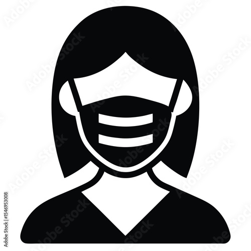dental hygienist element isolated face mask on white background