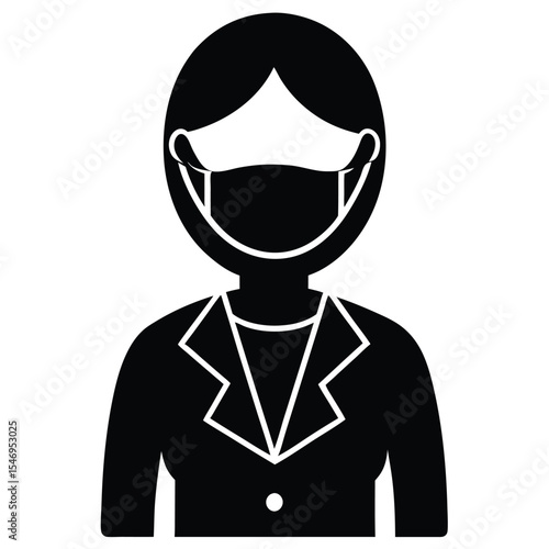 dental hygienist element isolated face mask on white background