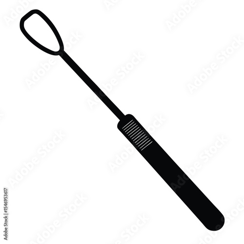 dental hygienist element isolated mirror handle on white background