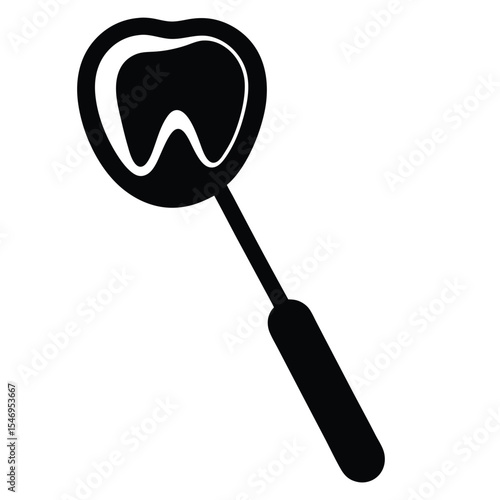 dental hygienist element isolated mouth mirror on white background