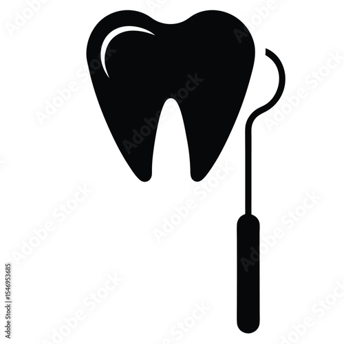 dental hygienist element isolated mouth mirroron white background