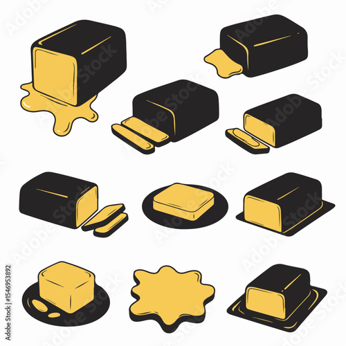 Butter collection: sliced, melting, and on plates