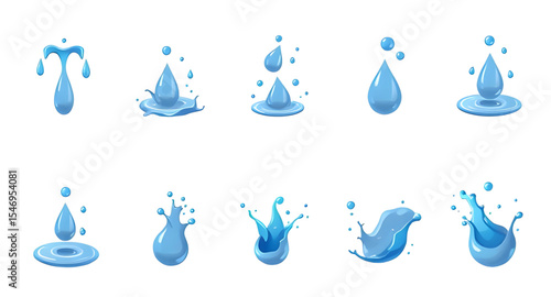 Water drop vector, Droplets collection, Raindrop icons, Clear water drops, Transparent water drops, Water splash elements, Water bubble vector, Liquid drop icons, Fresh water drops, Blue water droplet