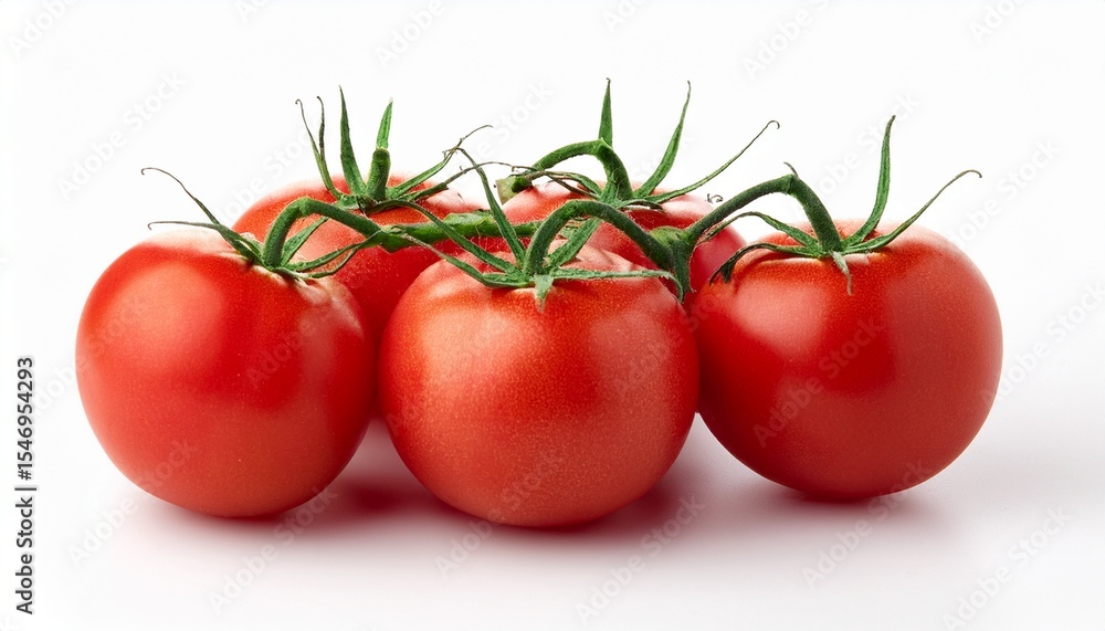 high resolution photo of five ripe tomatoes on a white background high resolution photo of five ripe tomatoes on a white background