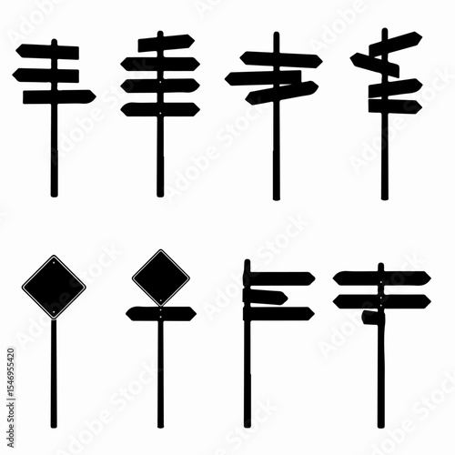 Signs Direction Signs Road Sign Silhouette