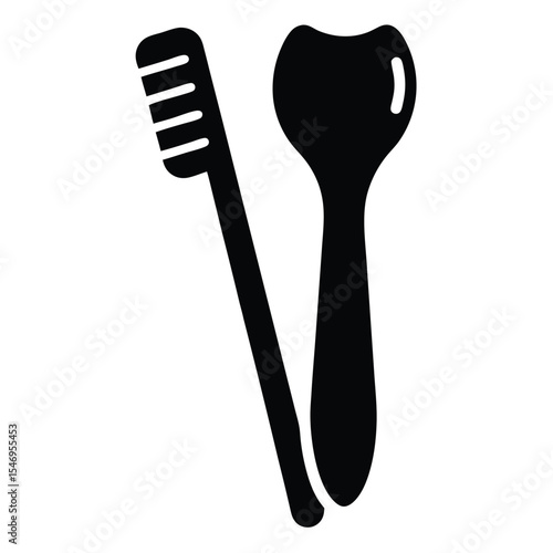 dental hygienist element isolated toothbrush on white background