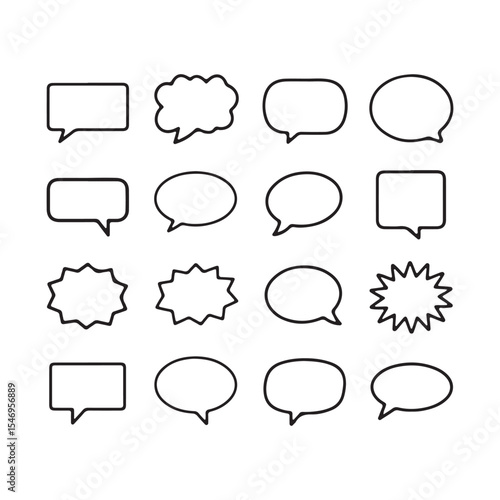A vector set of comic speech bubbles for chat and dialog illustration