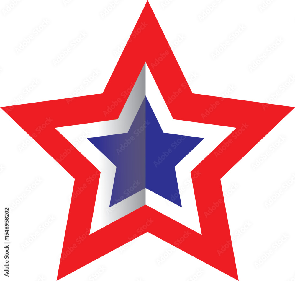 Obraz premium red star and blue