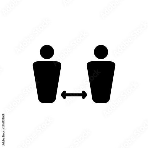 Social distance icon symbol for apps and websites. social distancing sign and symbol. self quarantine sign