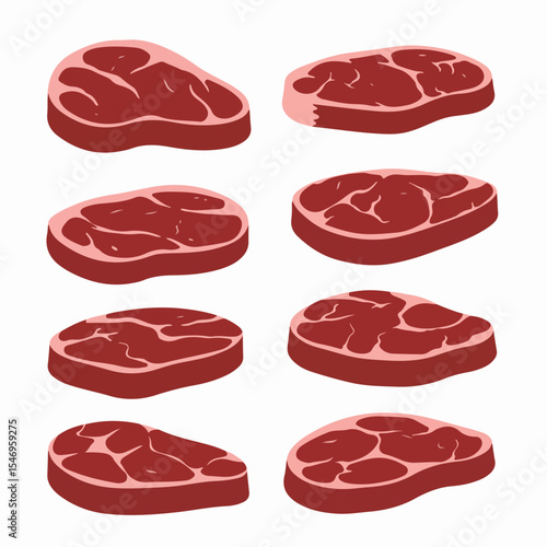Meat cuts fresh raw beef isometric chunks