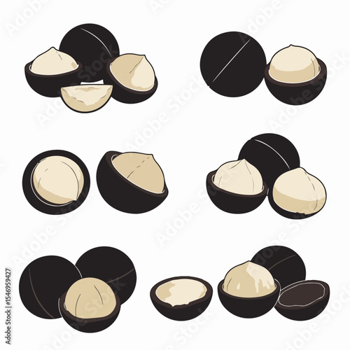 Macadamia nuts shelled and whole food