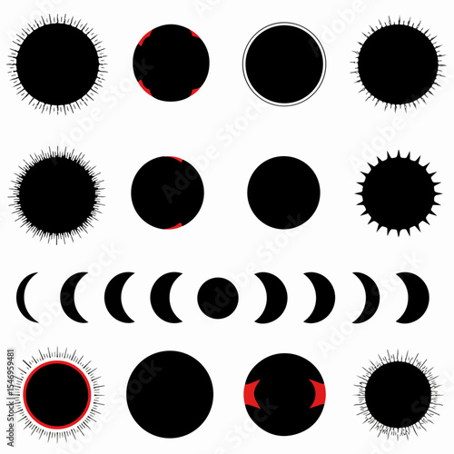 Lunar phases and solar eclipse elements set