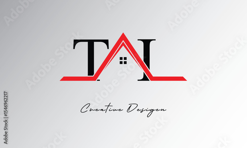 TI Letter House Logo – Creative Real Estate Monogram Design with Roof Shape & Home Symbol for Architecture, Property & Modern Branding Identity