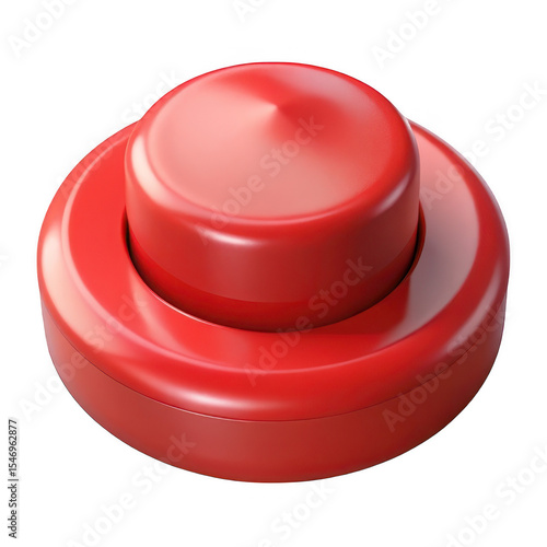 3d red push button isolated on transparent background