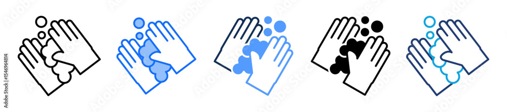 Fototapeta premium Washing Hands multiple icon