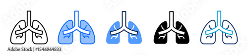 Lungs multiple icon