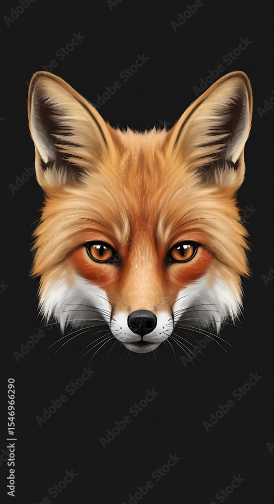 Obraz premium Majestic Red Fox Portrait Wildlife Illustration