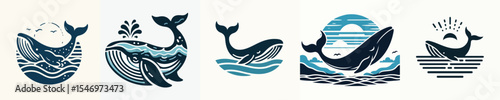 vector silhouette of whale