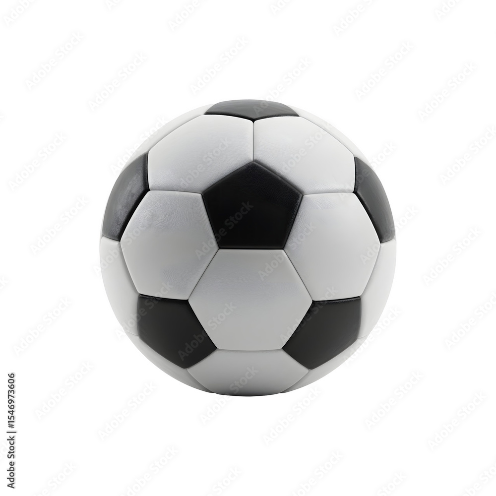 Classic black and white soccer ball ready for a match on a clean background Classic black and white soccer ball ready for a match on a clean background