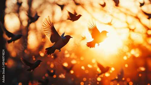 Chirping Echoes Through the Trees, nature, bird, wild, wildlife, animal, green, beautiful, beak, background, flower, forest, small, fauna, tree. 