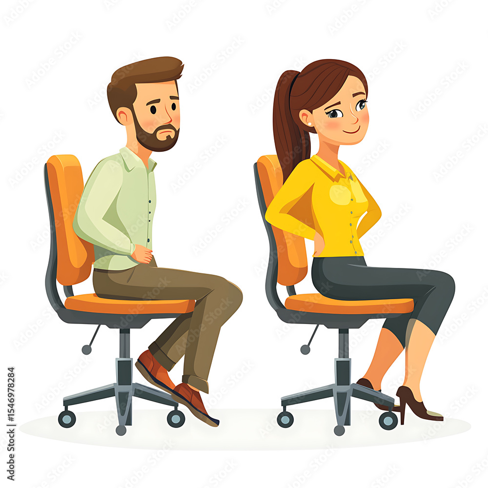 Obraz premium A comprehensive visual concept of office syndrome symptoms.
