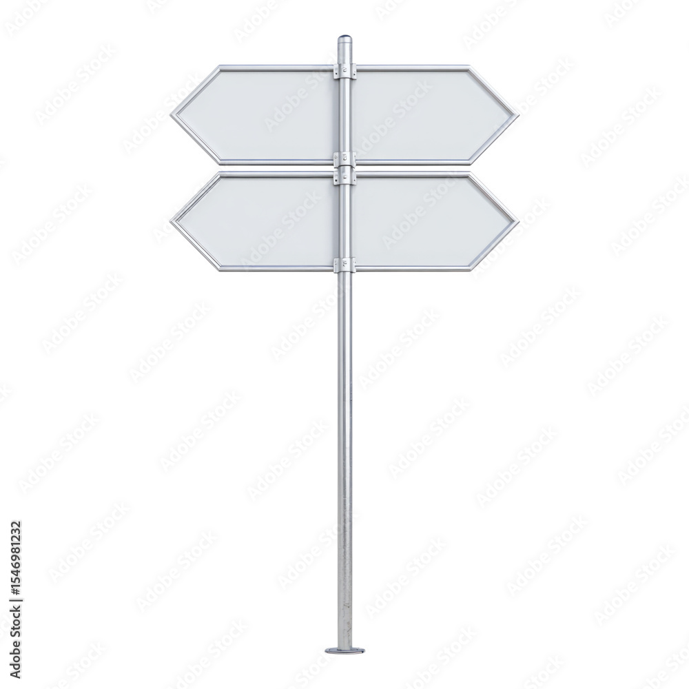 Blank directional road sign with multiple arrows for navigation guidance Blank directional road sign with multiple arrows for navigation guidance