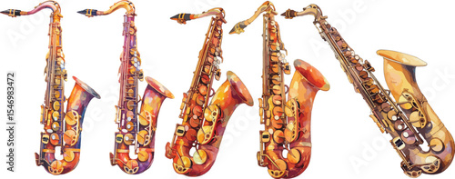 Saxophone watercolor clipart | Saxophone clipart for graphic resources