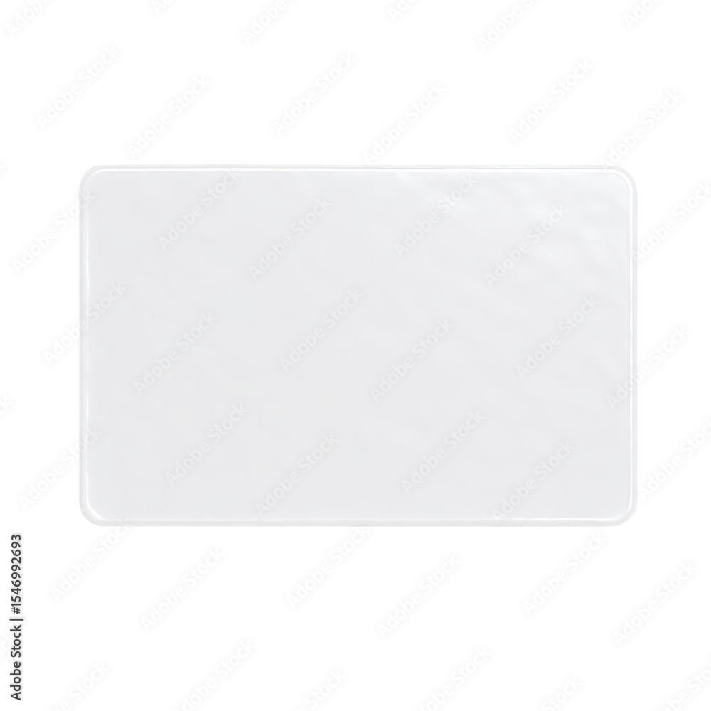 White rectangular ceramic plate with smooth surface and rounded White rectangular ceramic plate with smooth surface and rounded