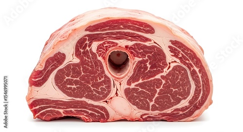 Raw Red Meat Cut Isolated on White Background