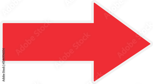 白縁あり赤い右向き矢印ベクター