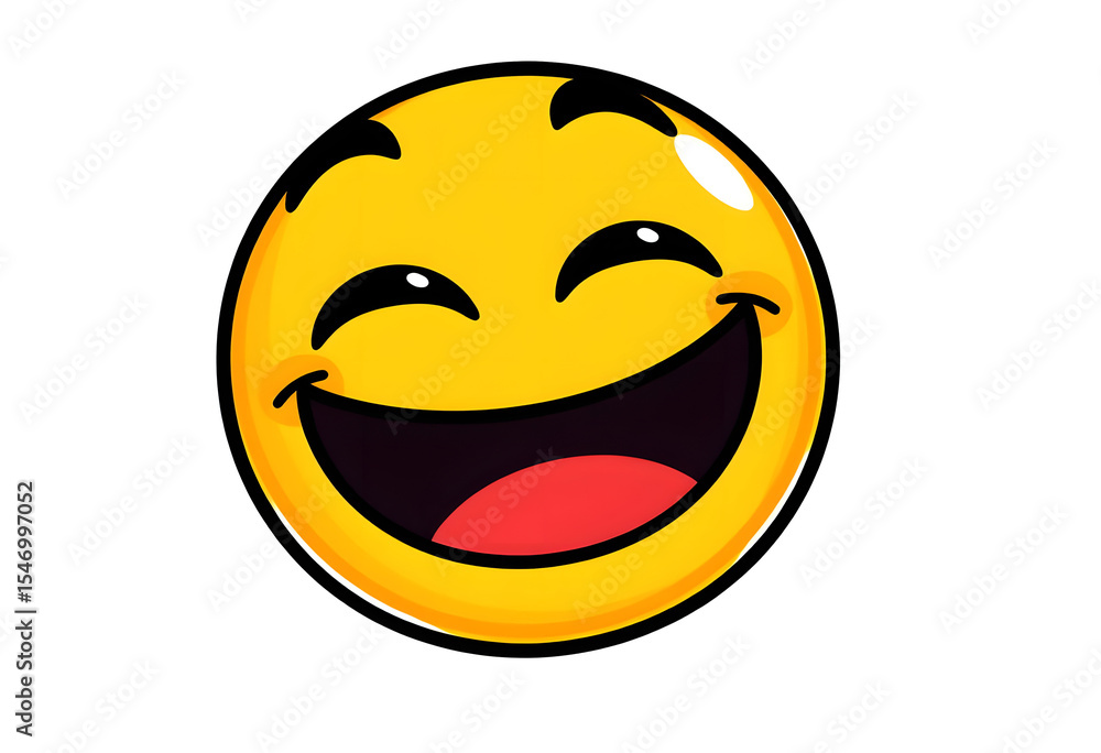 Fototapeta premium Smiley face with a happy smile expression Happy yellow