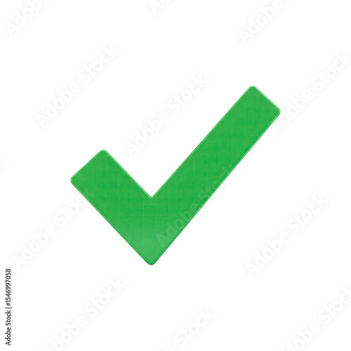 Bright green checkmark symbol on white