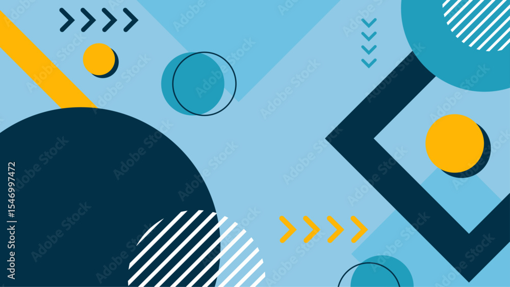 Obraz premium Abstract geometric design suitable for branding, web design, and digital projects. Includes circles, arrows, and shapes in a modern style.