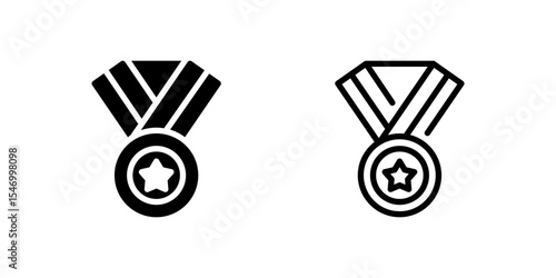 Classic medal icon symbolizing awards, honors, and achievements. Ideal for sports, education, and recognition designs.