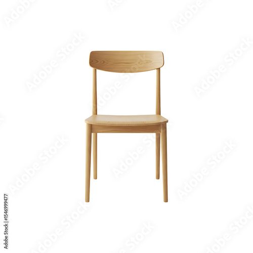 Wallpaper Mural Minimalist wooden dining chair with a natural finish and simple backrest Torontodigital.ca
