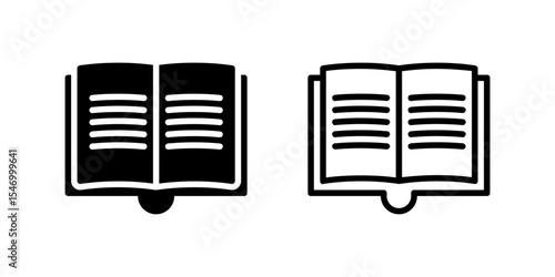 icon set of an open book, ideal for education and reading designs