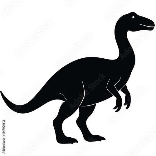 Tyrannosaurus Rex dinosaur vector illustration with wild animal silhouettes