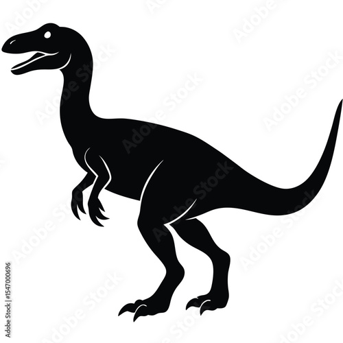 Tyrannosaurus Rex dinosaur vector illustration with wild animal silhouettes