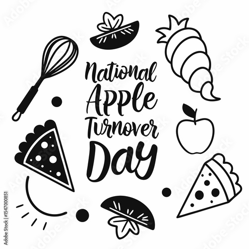 NATIONAL APPLE TURNOVER DAY vector illustration