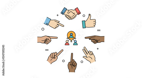 Building consensus a vector design representing agreement collaboration and diverse perspectives