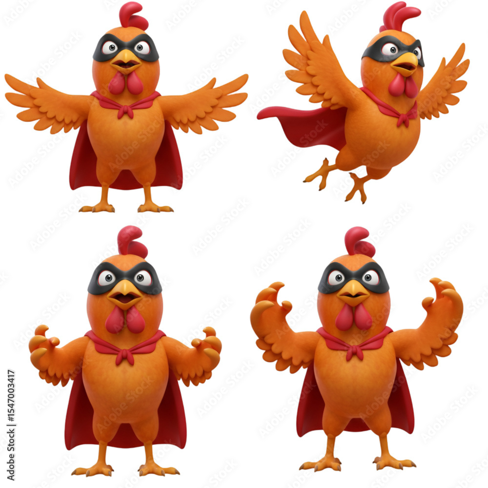 Naklejka premium Heroic Flying Chickens